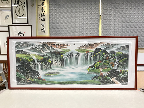 （已结缘）周国耀 小六尺 云山叠翠 精品聚宝盆 国画山水画